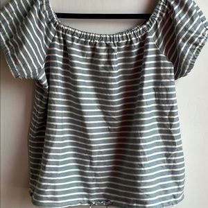Madewell Blue and White Striped Top